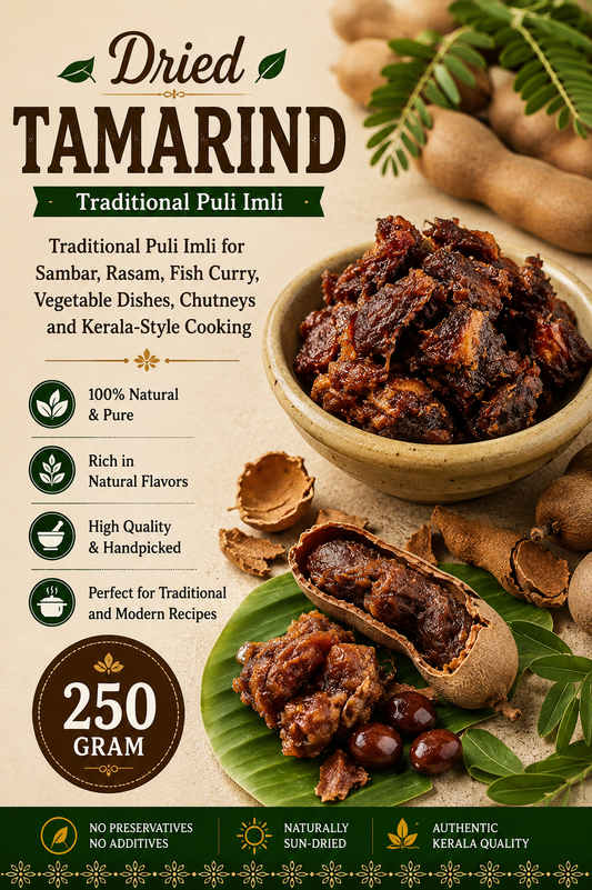 Dried Tamarind | Traditional Puli Imli for Sambar, Rasam, Fish Curry, Vegetable Dishes, Chutneys and Kerala-Style Cooking