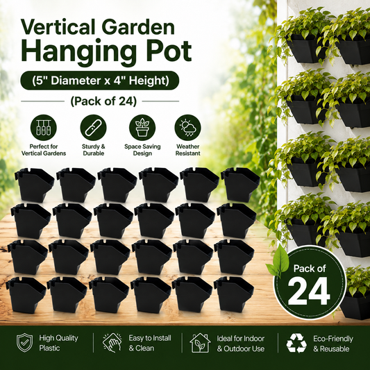 Premium Vertical Hanging Garden Pot (5" Diameter x 4" Height)