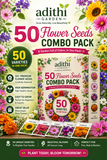 50 Flower Seeds Combo Pack – 50 Premium Flower Seed Varieties | High Germination | Easy to Grow | Home Garden, Balcony & Terrace Gardening
