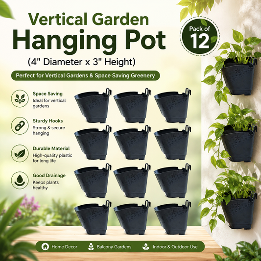 Premium Vertical Hanging Garden Pot (4" Diameter x 3" Height)