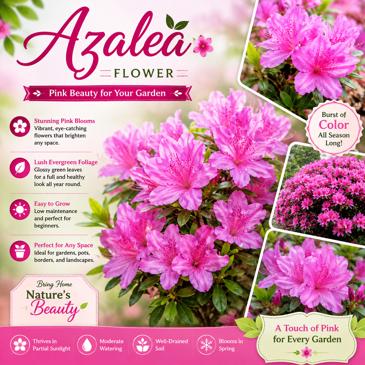Azalea Flower Plant - Pink