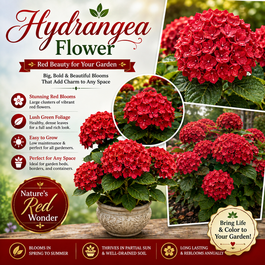 Hydrangea Flower Plant - Red