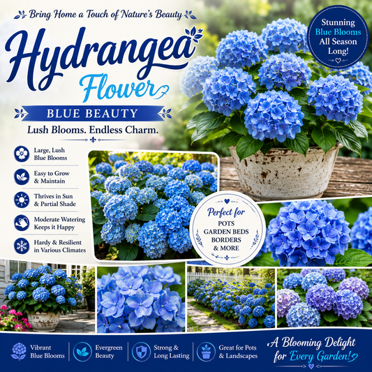 Hydrangea Flower Plant - Blue