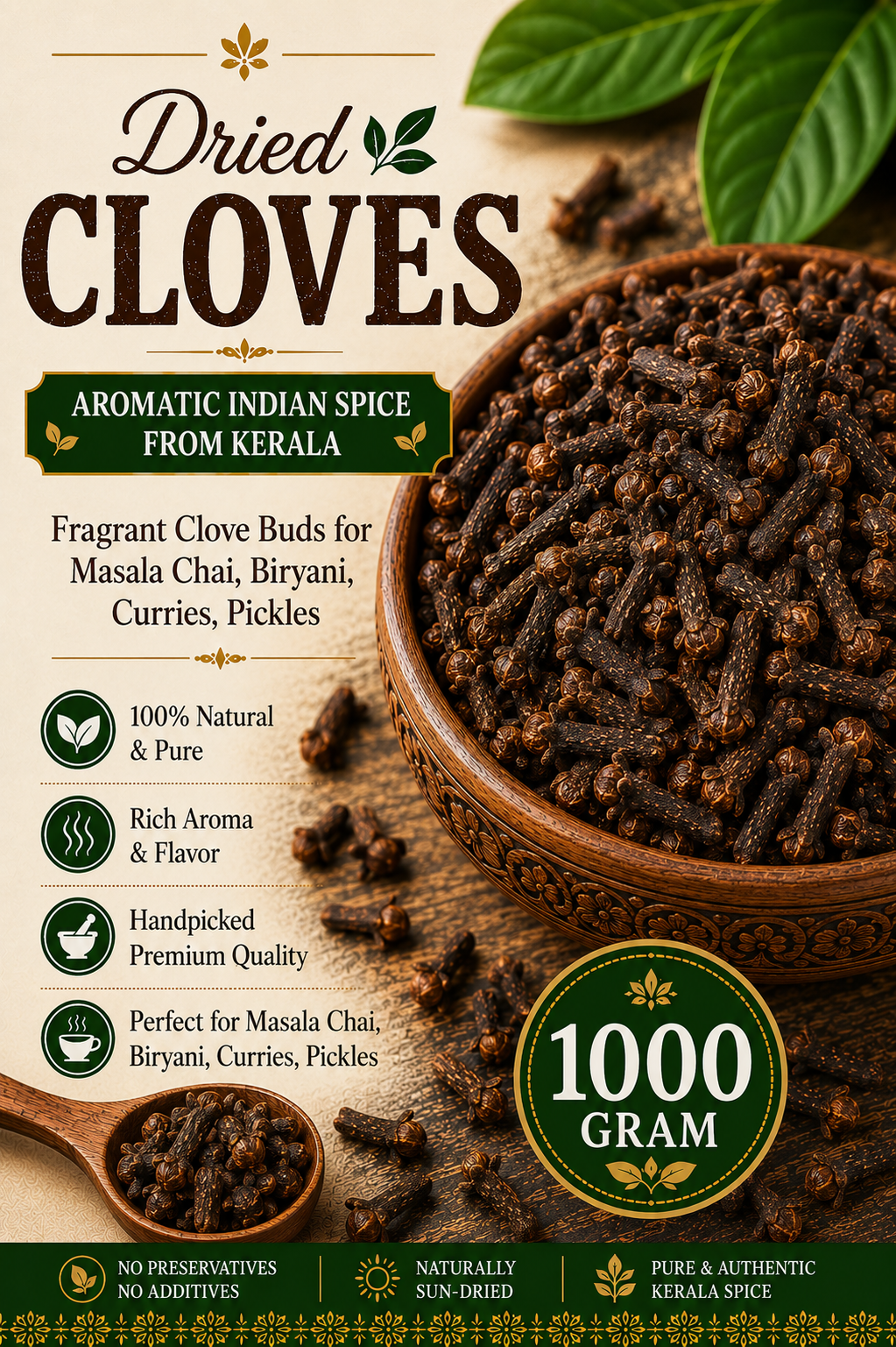 Dried Whole Cloves | Aromatic Indian Laung Spice | Fragrant Clove Buds